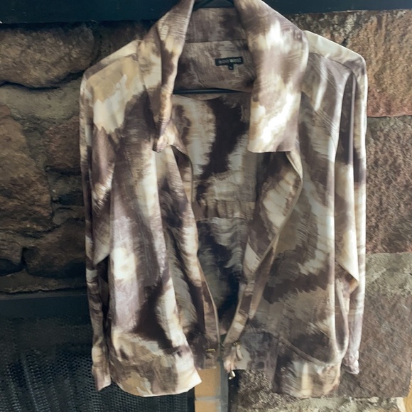 Brown tan white silly zip jacket - Picture 8 of 8